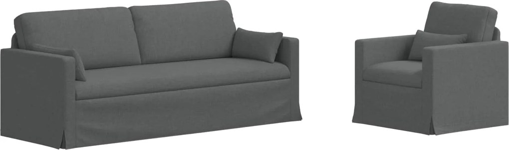 vidaXL Set de canapea 2 pcs Gri închis 198 x 78 x 80 cm țesătură