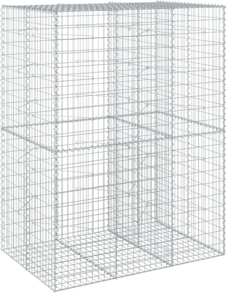 vidaXL Coș gabion cu capac, 150x100x200 cm, fier galvanizat