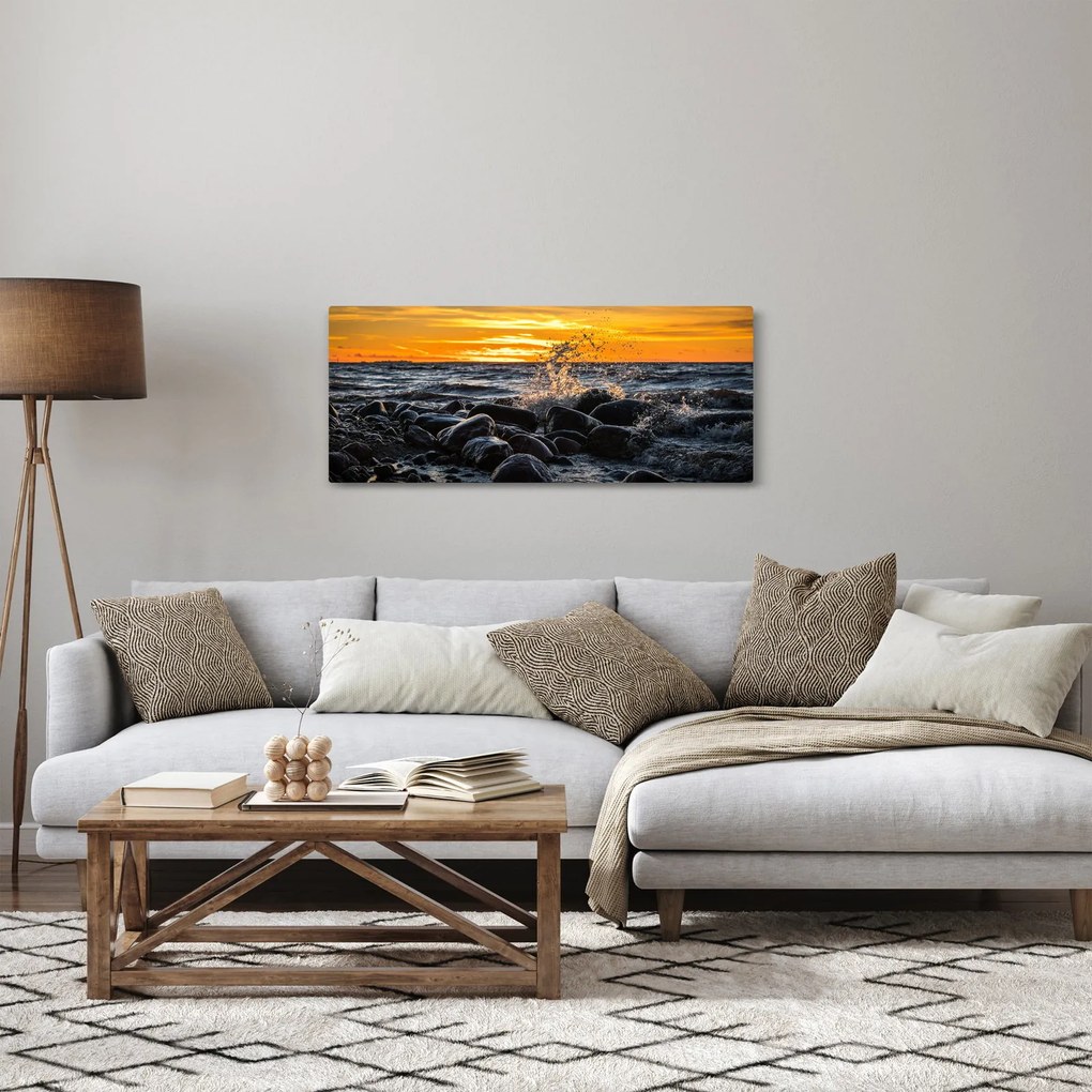 Tablou cu valurile mării (120x50 cm)