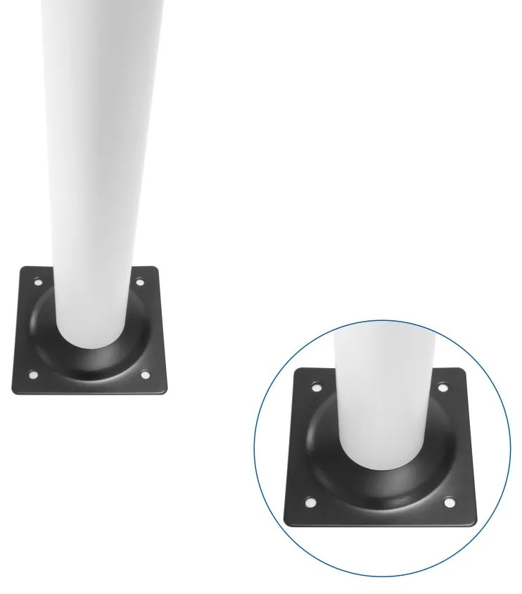 Picior IFL pentru mese de gradinita, FI40 mm, Inaltime reglabila 400-520 mm, finisaj alb mat