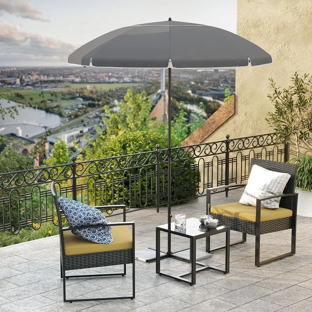 Umbrelă SOLARA, Ø160 cm, gri SongmicsHome