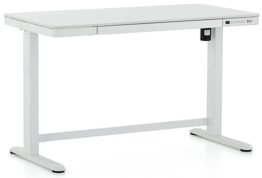 Birou OfficeTech 2 reglabil pe inaltime, 120 x 60 cm, alb