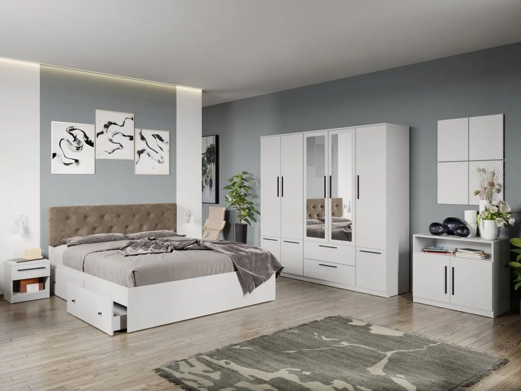 Set mobila dormitor complet Alb Levi C11