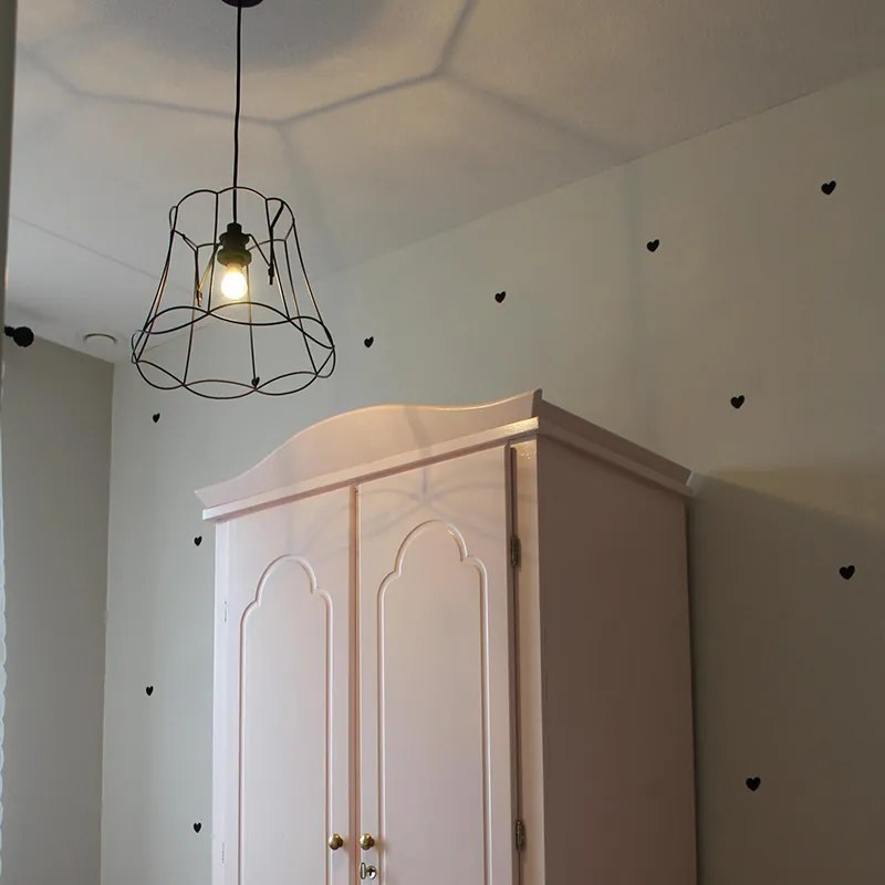 Lampă suspendată retro neagră 40 cm - Granny Frame