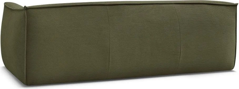 Canapea verde cu tapițerie din catifea reiată 242 cm Giorgia – Bobochic Paris