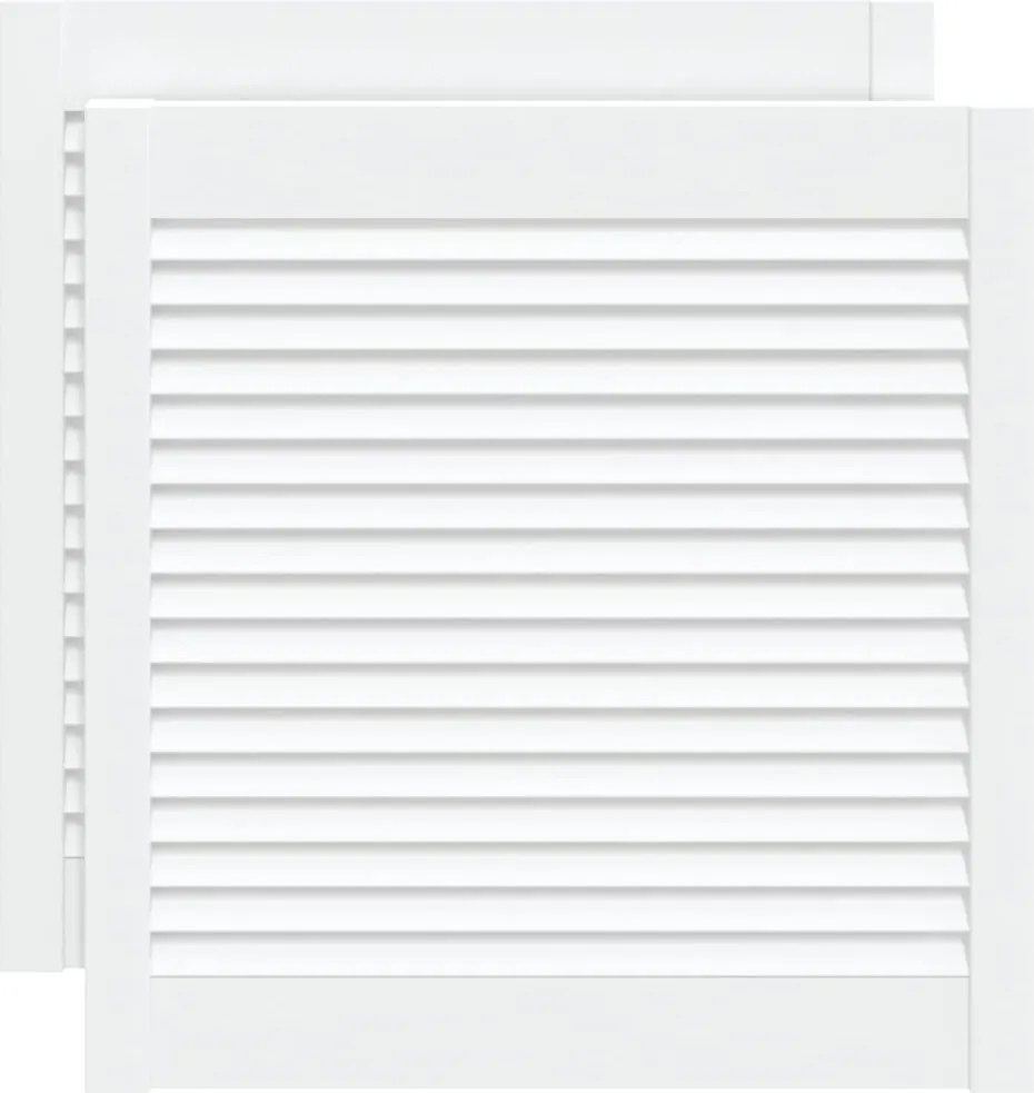 vidaXL Uși dulap design lambriu 2 buc. alb 61,5x59,4 cm lemn masiv pin