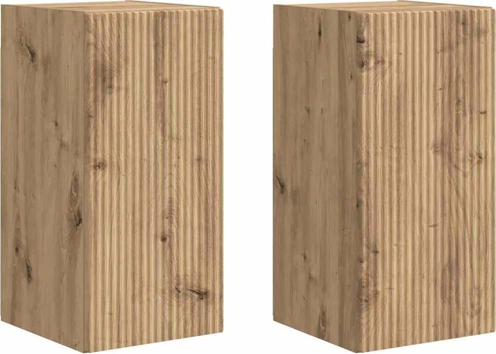 vidaXL Dulap TV de perete 2 pcs Stejar artizanal 30 x 31 x 60 cm