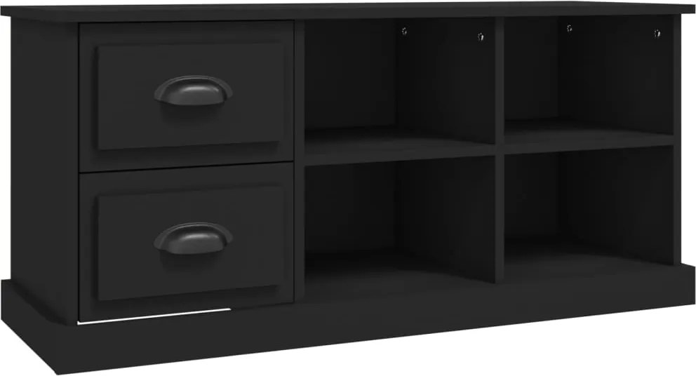 vidaXL Comodă TV, negru, 102x35,5x47,5 cm, lemn prelucrat