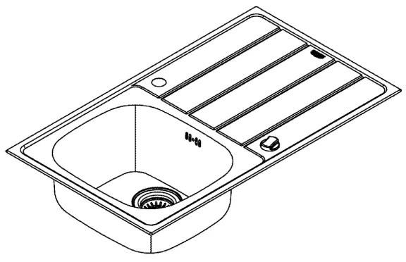 GROHE 31562SD1 - Set chiuvetă și baterie de bucătărie BAU, 860 x 500 mm, oțel inoxidabil