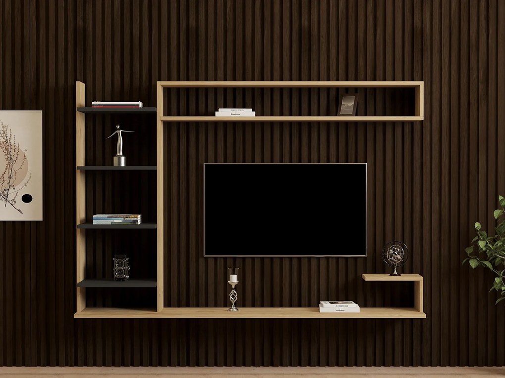 Mobilier living Pikovo (stejar zafir + antracit) . 1095553