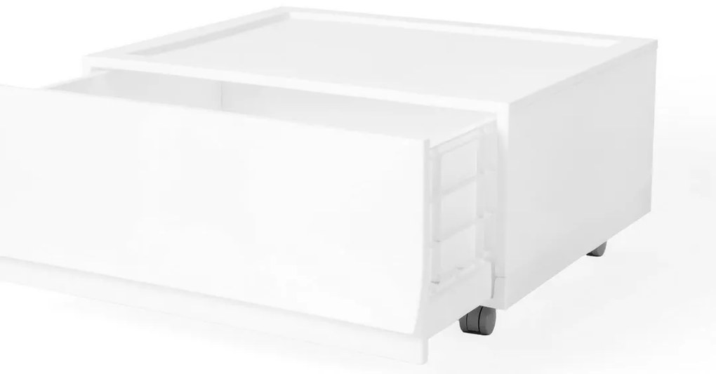 Cutie de depozitare modulară Wave Snow cu roți54,6 x 43,4 x 22 cm, Larg - 1 sertar - rotițe