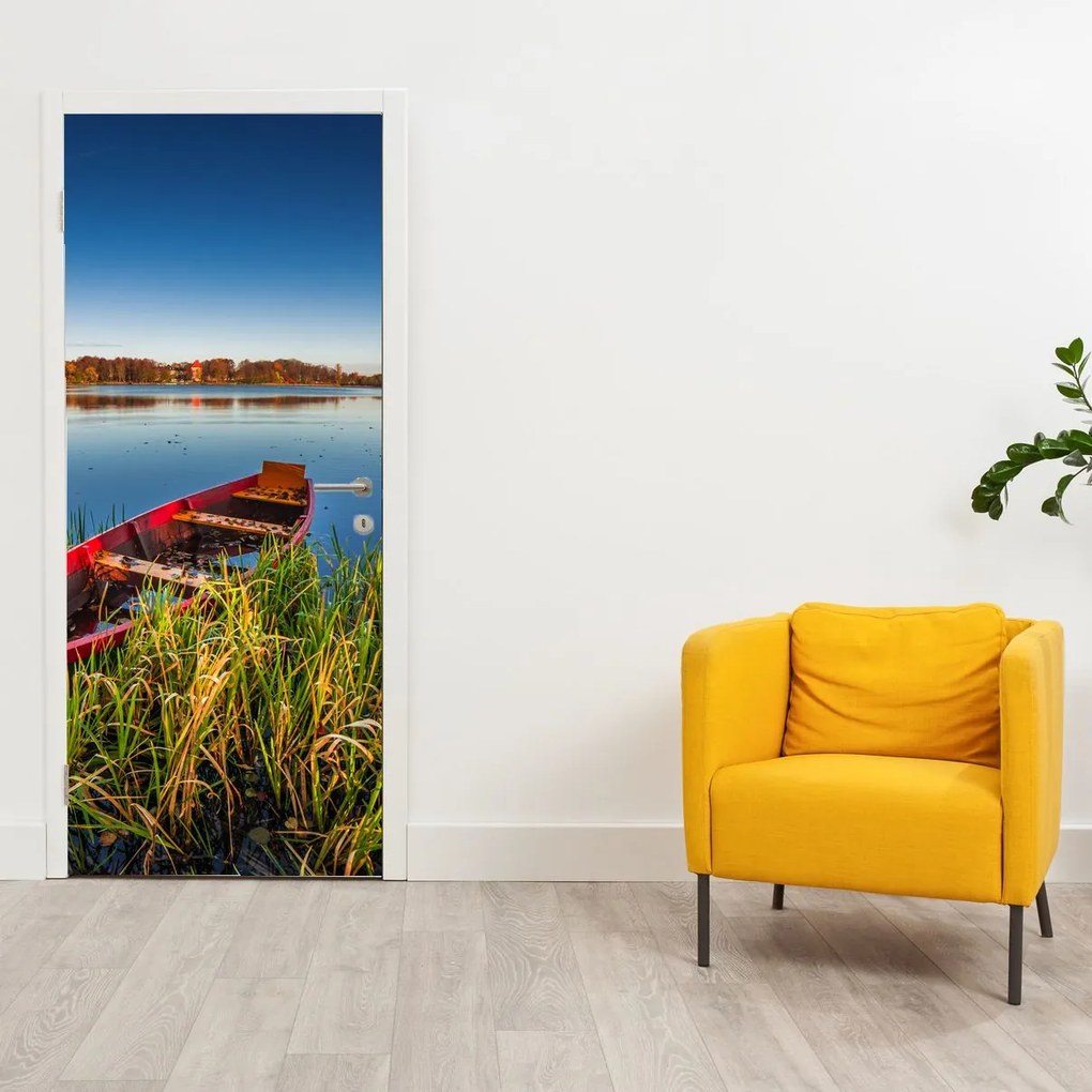 Fototapet pentru ușă - Barjă roșie (95x205cm)