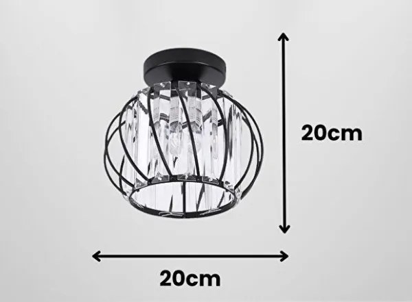 Plafonieră de tavan BELLA 1xE27/40W/230V, Ø 20 cm, neagră
