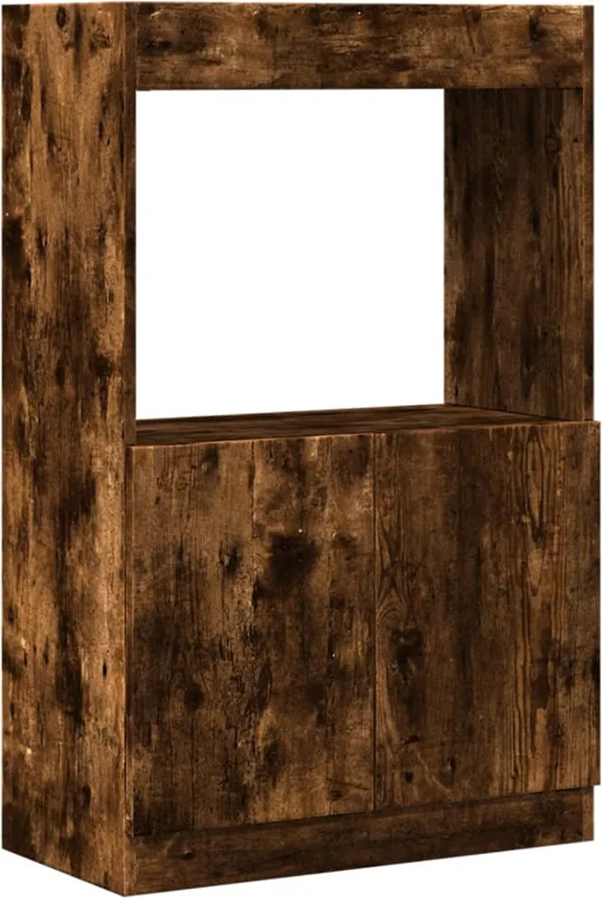 vidaXL Dulap înalt, stejar fumuriu, 63x33x100 cm, lemn prelucrat