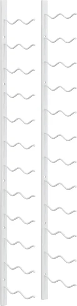 vidaXL Suport sticle de vin, de perete, 24 sticle, alb, fier