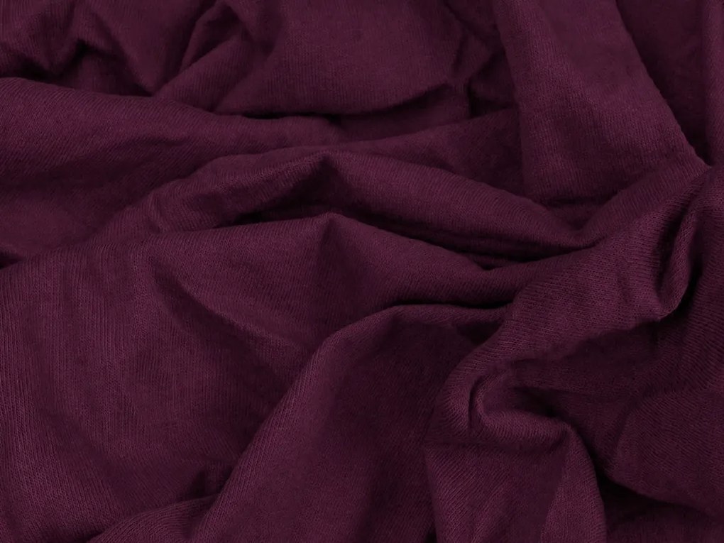 Cearsaf Jersey cu Lycra visiniu inchis 180 x 200 cm