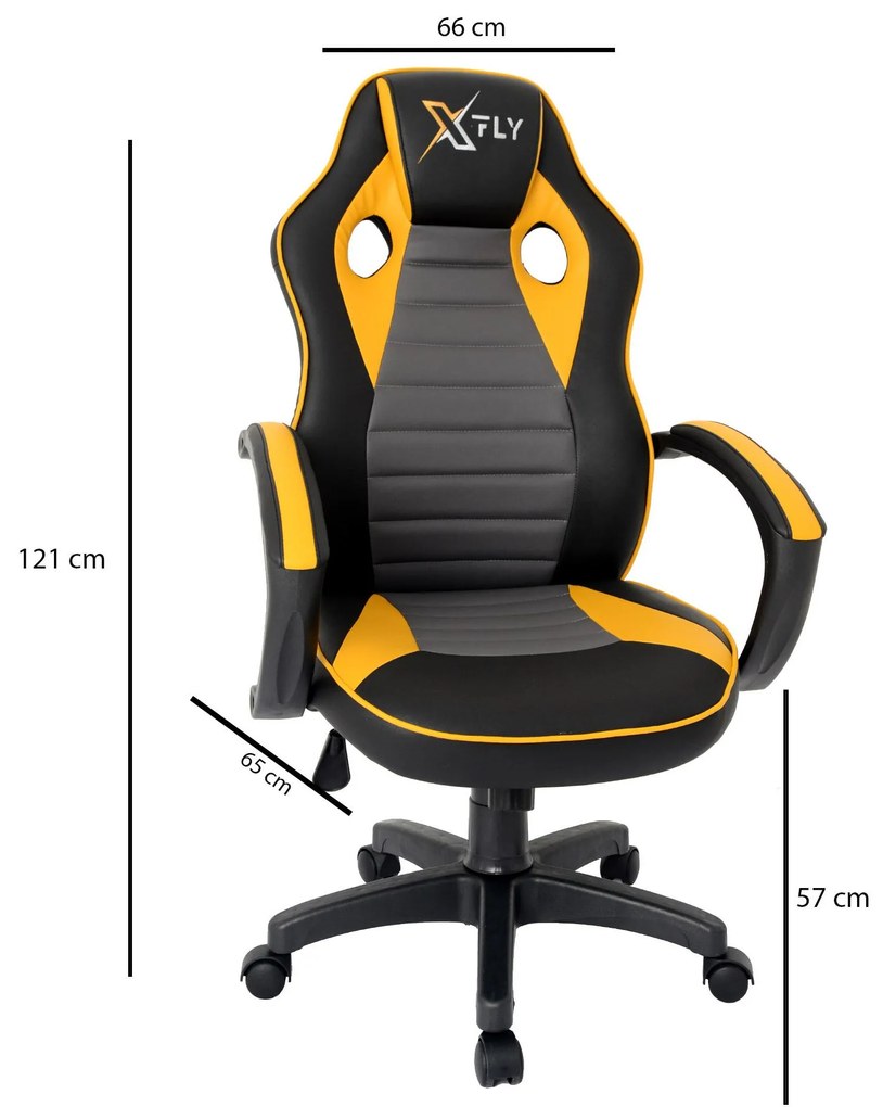 Fotoliu de birou gaming Vamivo 5 (galben + negru) . 1093830