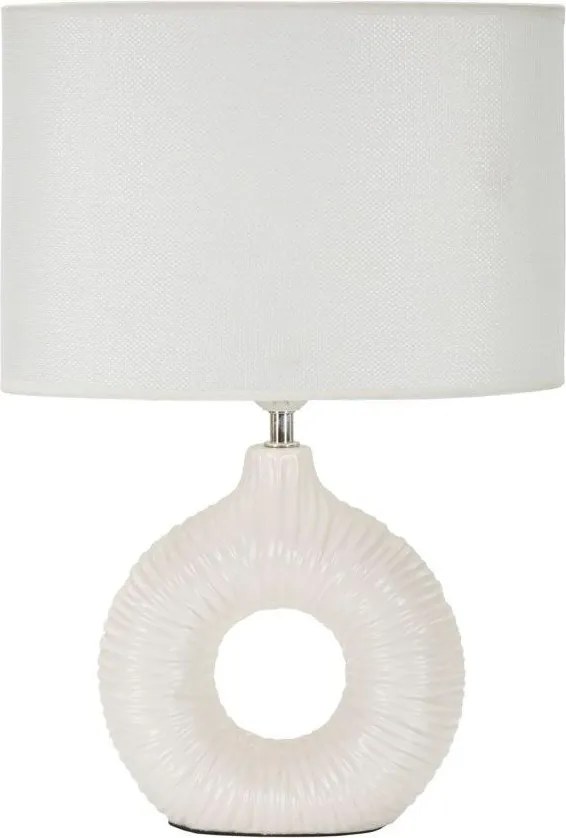 Veioză albă din ceramică cu abajur textil (înălțime 43 cm) Seta – Mauro Ferretti