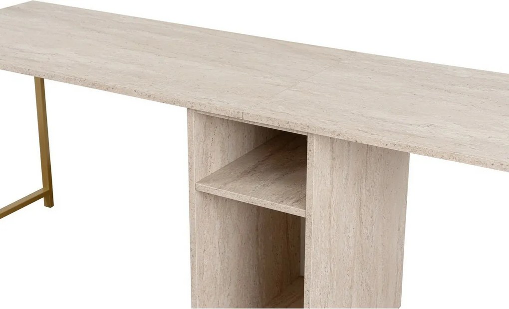 Birou Twin Travertine and Gold