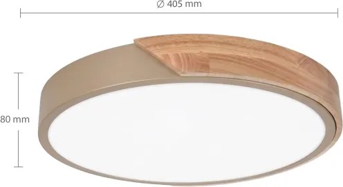 BRILAGI - Lampă LED dimabilă PILANA LED/48W/230V stejar/auriu Ø 40 cm + telecomandă