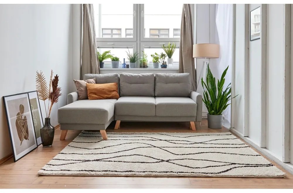 Covor alb/negru 80x150 cm Routa – Universal