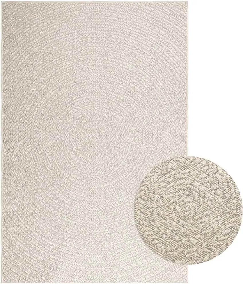 vidaXL Covor „ZIZUR” crem aspect iută pentru interior și exterior