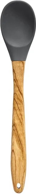 Lingura din lemn si silicon gri 31 cm Olive Nordal