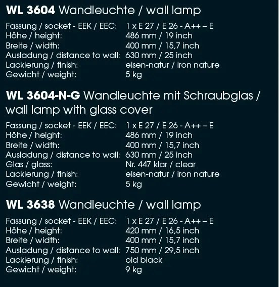 Aplica iluminat exterior din fier forjat design industrial WL 3604