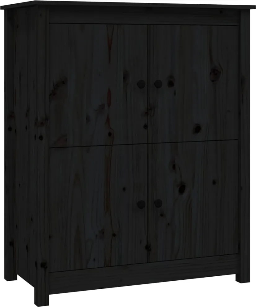 vidaXL Servantă, negru, 83x41,5x100 cm, lemn masiv de pin