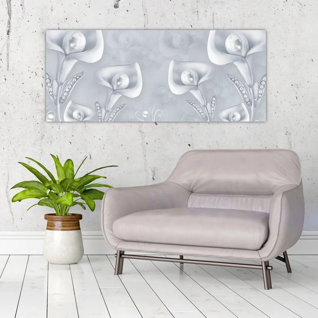 Tablou - Flori de perle (120x50 cm)