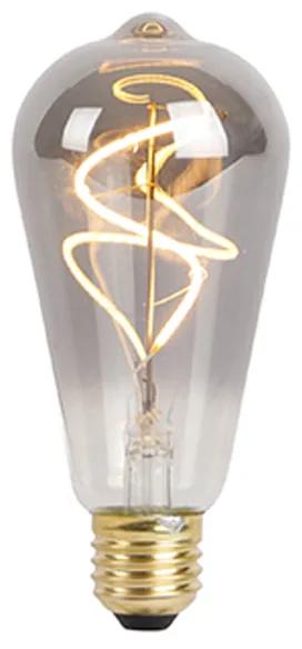Lampă cu filament spiralată LED E27 ST64 fum 200lm 2100K
