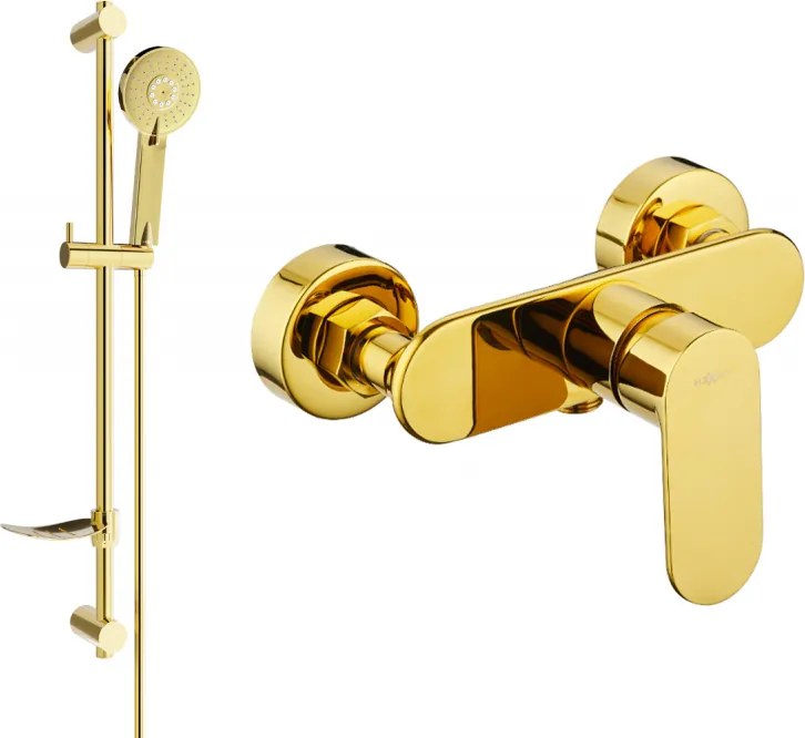 Mexen Milo DF40 baterie de duș cu set de duș, auriu - 7134R40-50