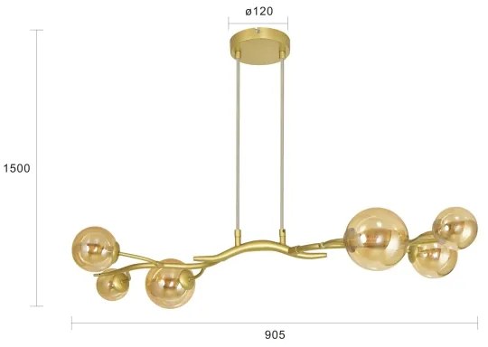 Lustră LED pe cablu Brilagi MISTEL 6xG9/3W/230V auriu