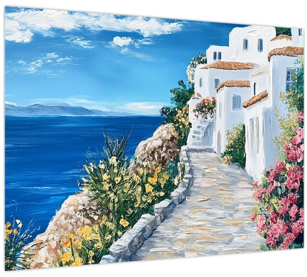 Tablou pe sticlă - Alee lângă mare (70x50 cm)