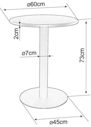 Masă de bar Barclay mic - cerc, negru