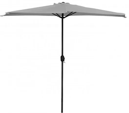Umbrela balcon/terasa, semirotunda, gri, 270 cm