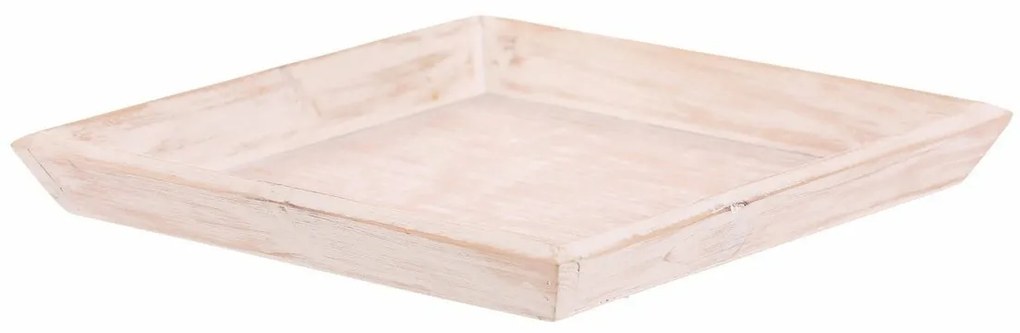Tava din lemn Riaza alb, 26 x 26 x 4 cm