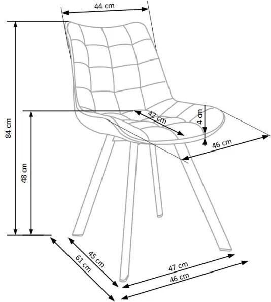 Scaun de dining COMORO, 1 buc., negru
