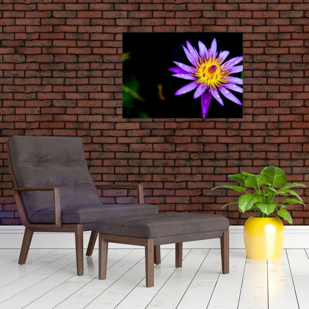 Tablou pe sticlă cu floare (70x50 cm)