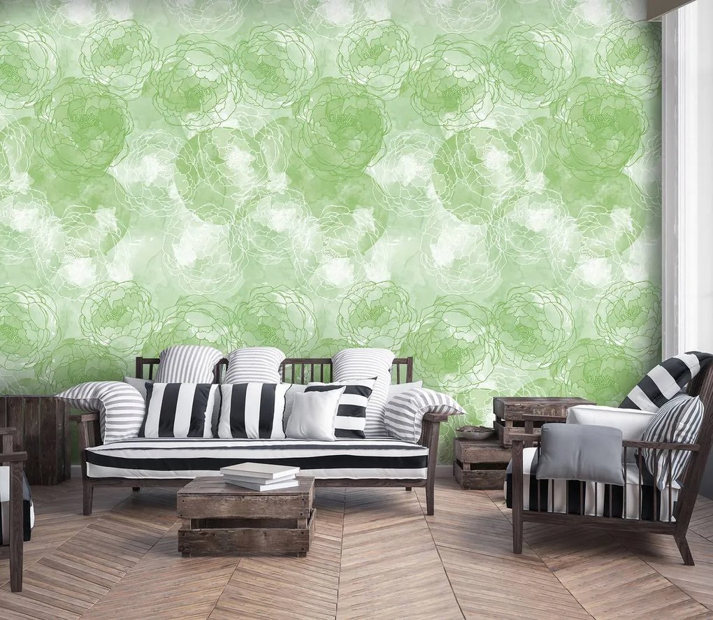 Fototapet - Flori - culoare măslin (152,5x104 cm)