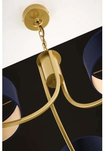 Jupiter 2093 - Lustra ARTHUR, suspendată pe lanț, 3xE27/15W/230V, albastru/auriu