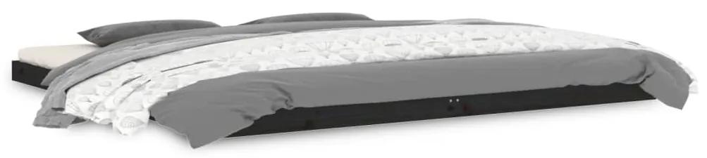 823428 vidaXL Cadru de pat, negru, 200x200 cm, lemn masiv de pin