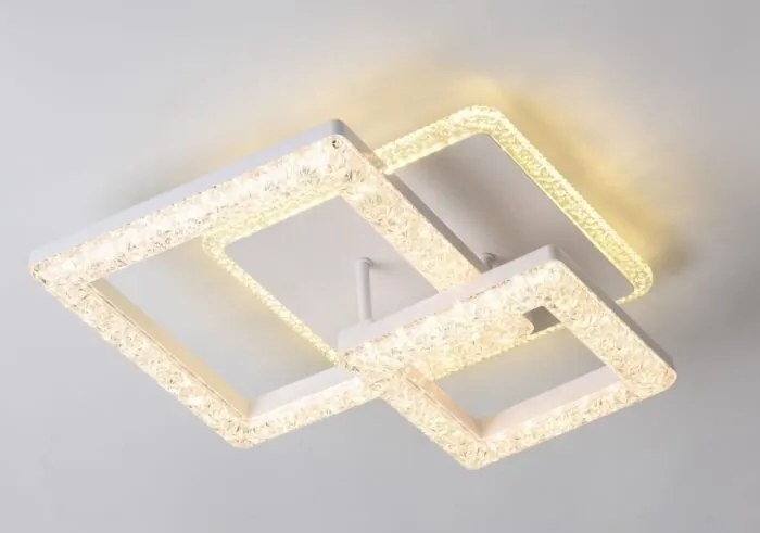 Lustra LED Cristal cu telecomanda, 2 patrate