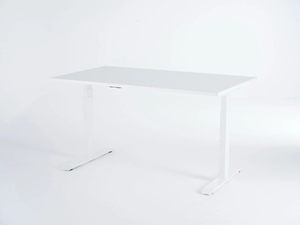 Birou reglabil electric Viva Upgrade 2.0, dual motor, 150 kg - 1600x800x25 - Alb Premium - Alb