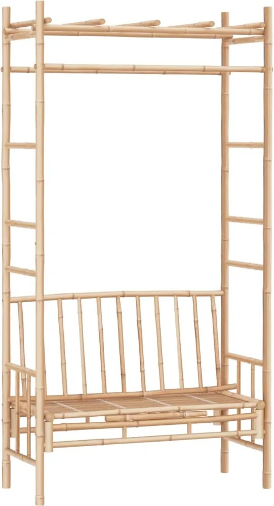 vidaXL Bancă de grădină cu pergolă, 116 cm, bambus
