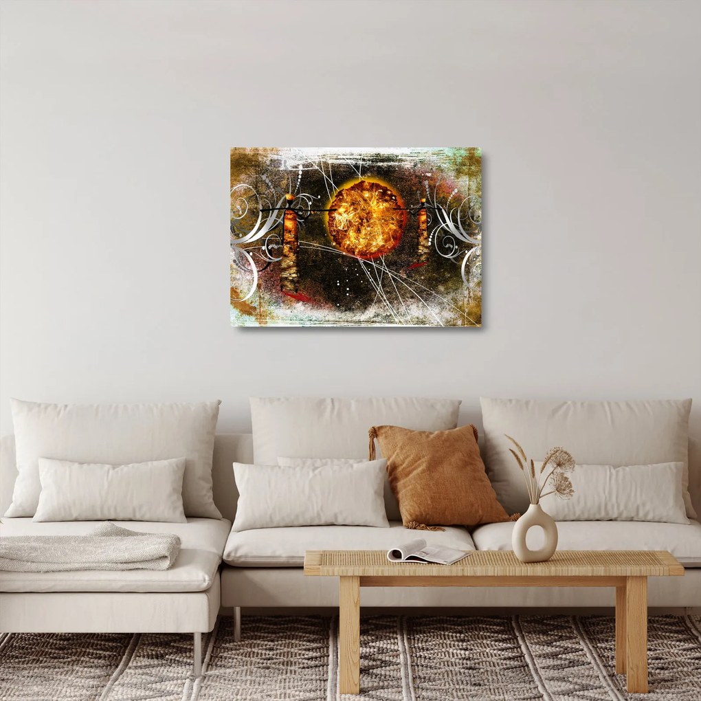 Tablou pe sticlă cu pictură epochală străveche (70x50 cm)