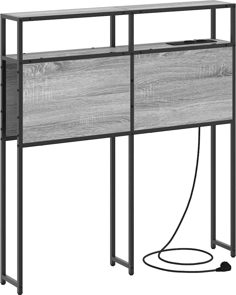 vidaXL Tăblie de depozitare cu raft sonoma gri 75 cm Lemn compozit