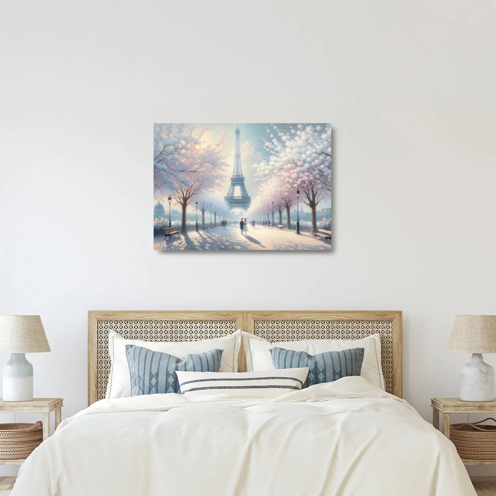Tablou pe sticlă - Pictură din Paris (70x50 cm)