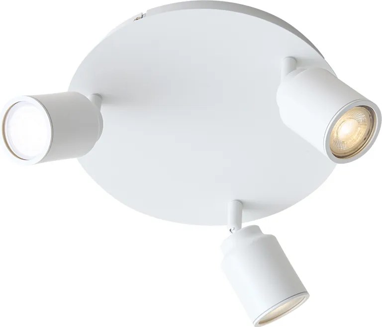 Spot modern pentru baie alb cu 3 lumini IP44 - Ducha