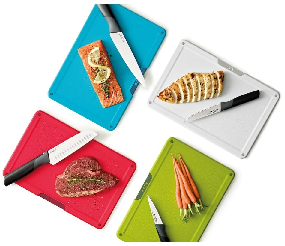 Set de tocătoare și cuțite cu suport 10x32 cm Folio Icon Plus – Joseph Joseph